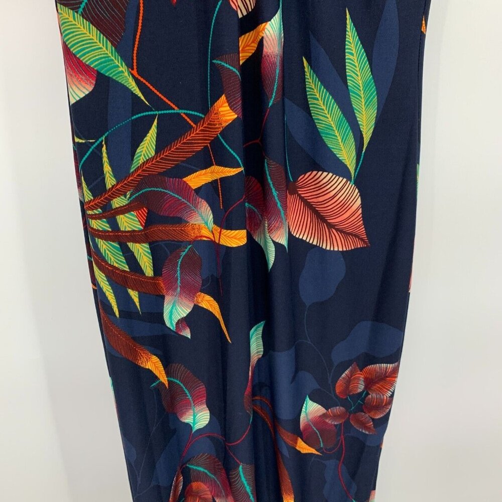 Rachel Roy Maxi Dress Blue Floral Crisscross Halter Neck Sleeveless - Picture 7 of 12